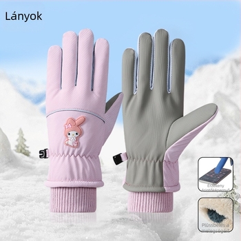 Uniszex téli síkesztyűk - vízálló, szélálló, meleg, érintőképernyő-kompatibilis, szétválasztott ujjak