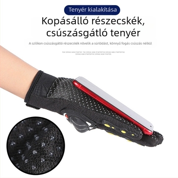 Gyerek kerékpáros kesztyű fleece béléssel, meleg, szélvédő és hidegálló őszre és télre, csúszásmentes