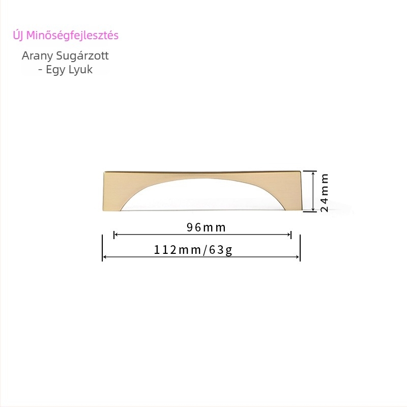 Skandináv stílusú ruhásszekrény/öltöző ajtó fogantyú – modern minimalist stílus, cink ötvözet, elektroplakolás, modell 96