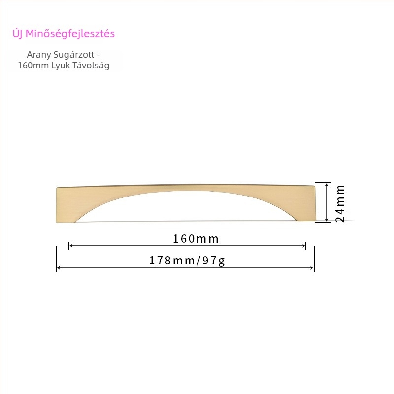 Skandináv stílusú ruhásszekrény/öltöző ajtó fogantyú – modern minimalist stílus, cink ötvözet, elektroplakolás, modell 96