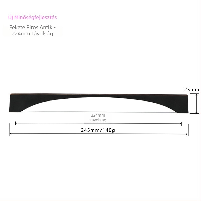 Skandináv stílusú ruhásszekrény/öltöző ajtó fogantyú – modern minimalist stílus, cink ötvözet, elektroplakolás, modell 96