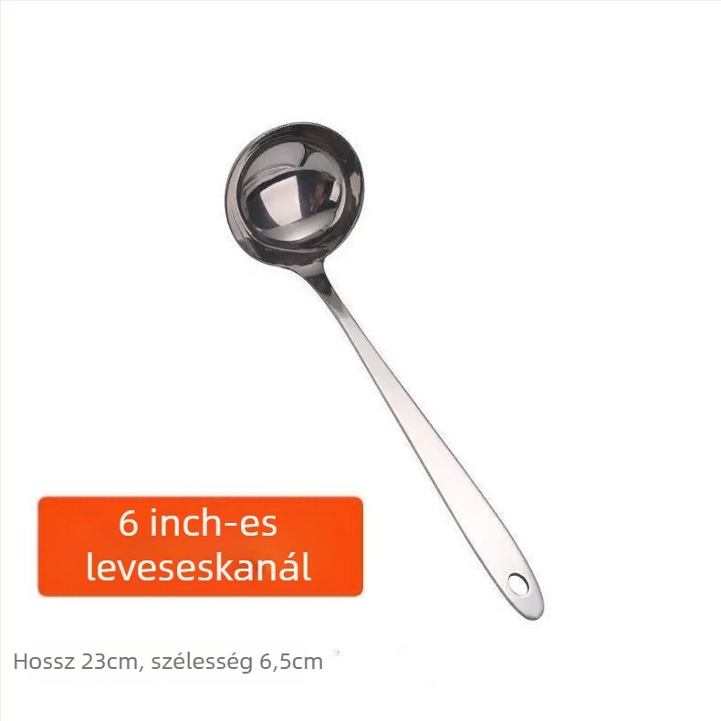 Vastagított rozsdamentes acél leveskanál felnőtteknek; egyszerű stílus; kategória: kanál; márka: 1.