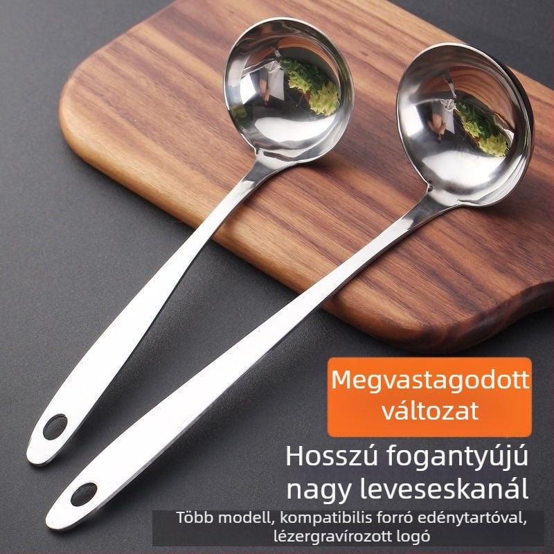 Vastagított rozsdamentes acél leveskanál felnőtteknek; egyszerű stílus; kategória: kanál; márka: 1.