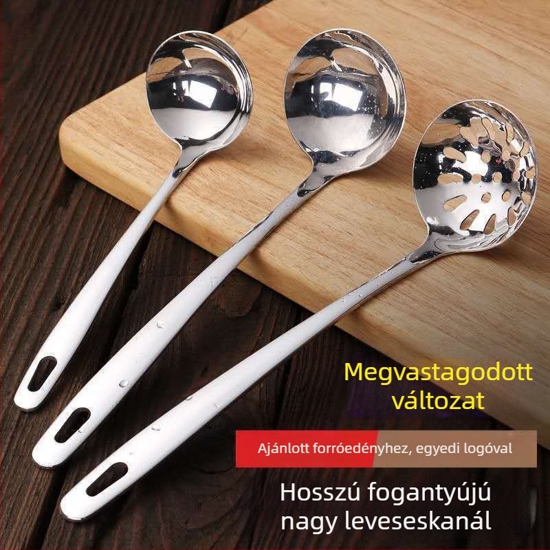 Vastagított rozsdamentes acél leveskanál felnőtteknek; egyszerű stílus; kategória: kanál; márka: 1.