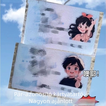 ID-kártya tartó aranyos rajzfilmszerű diákkarakter avatarral az adatvédelmi védelemhez (Műanyag; Típus: Kártyatartó; Stílus: Rajzfilm)