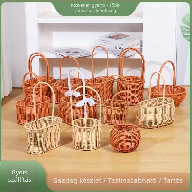 Kézzel készített virágtartó kosár virágdíszítéshez és esküvői fotókhoz – Zhihan craftsmanship; Vas; Modern egyszerű stílus; Nem importált