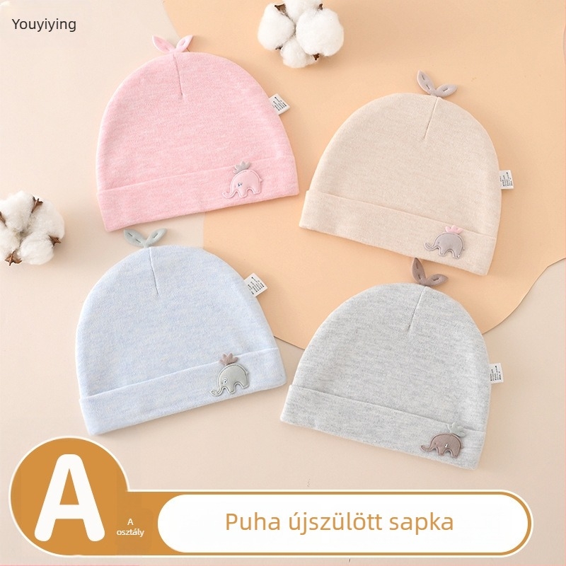 Újszülött sapka, vastagabb őszi-téli, 0–6 hónap, légáteresztő pamut, meleg és szélálló