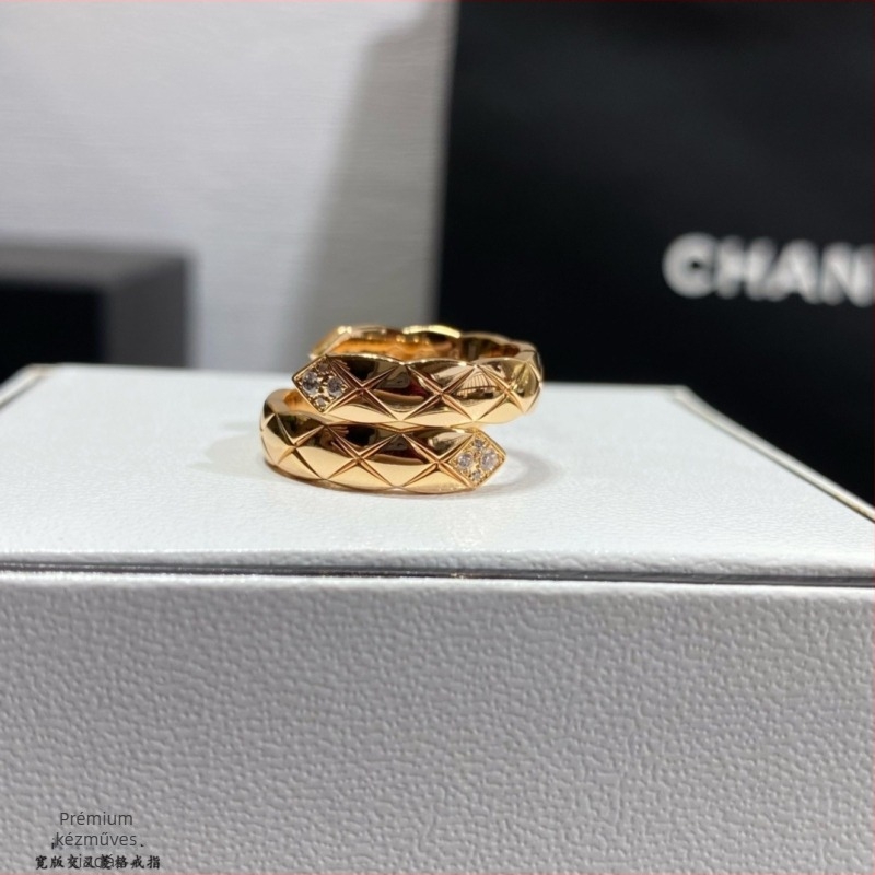 Ötvözetből készült gyűrű 18K bevonattal, rombusz mintázatú rács, CNC faragás, Seiko felületkezelés, uniszex
