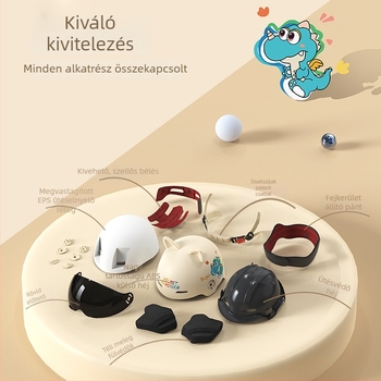 3C-s tanúsítványú gyermek bukósisak fülvédővel és macskafül díszítéssel, elektromos rollerhez, uniszex, minden évszakra
