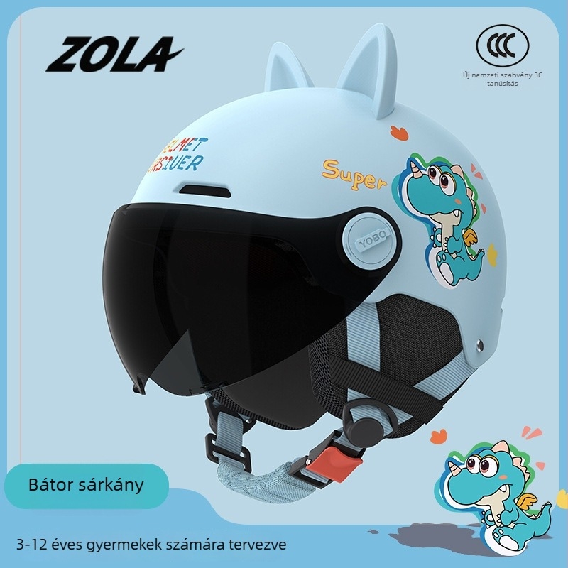 3C-s tanúsítványú gyermek bukósisak fülvédővel és macskafül díszítéssel, elektromos rollerhez, uniszex, minden évszakra