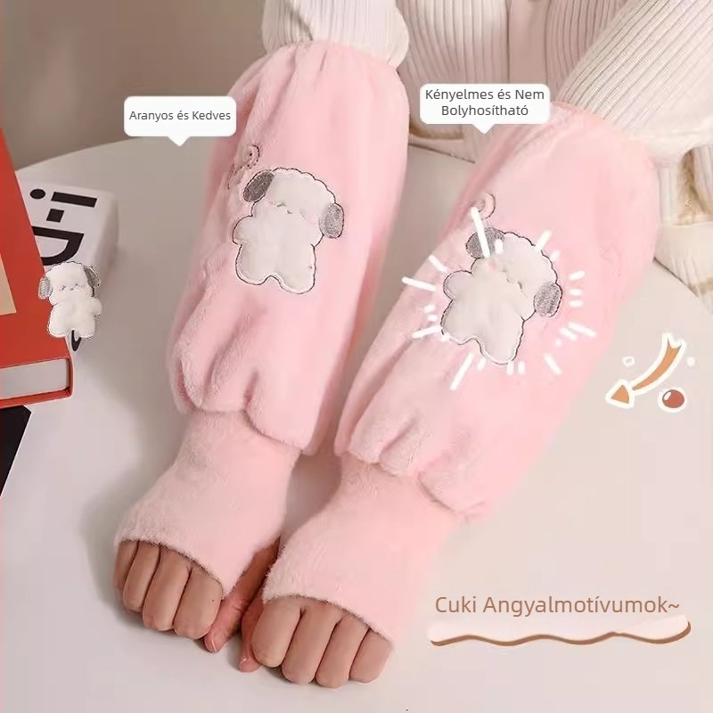 Két az egyben karmelegítő, anti-szennyezés, uniszex, integrált kesztyűkkel, Jade Rabbit Velvet + Crystal Knit, 2023 őszi kiadás