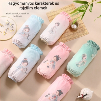 Karikatúra hímzéssel díszített ujjvégek, anyag: memóriás szövet + géz, vízálló