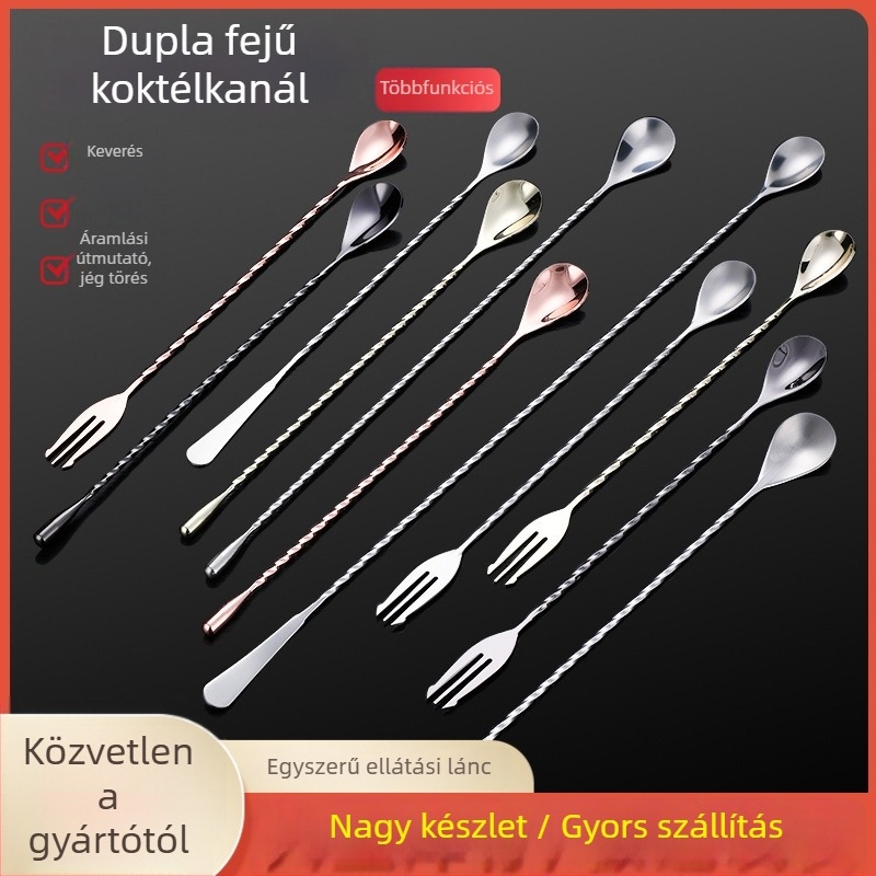 Rozsdamentes acél bárkanál koktélkeveréshez, Agig márka, testreszabható, felület vízpolírozott