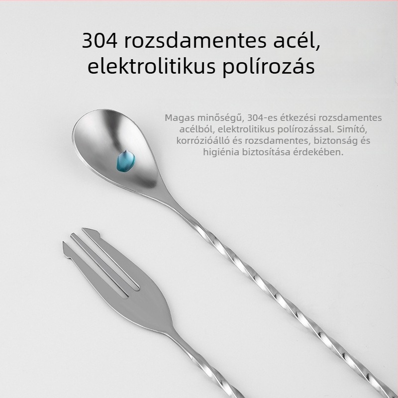 Rozsdamentes acél bárkanál koktélkeveréshez, Agig márka, testreszabható, felület vízpolírozott