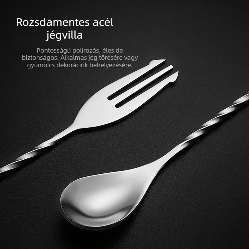 Rozsdamentes acél bárkanál koktélkeveréshez, Agig márka, testreszabható, felület vízpolírozott