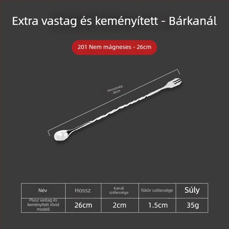 Rozsdamentes acél bárkanál koktélkeveréshez, Agig márka, testreszabható, felület vízpolírozott