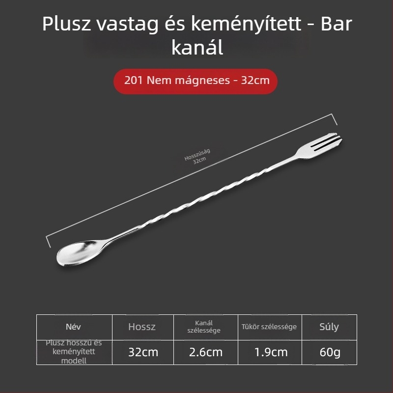 Rozsdamentes acél bárkanál koktélkeveréshez, Agig márka, testreszabható, felület vízpolírozott