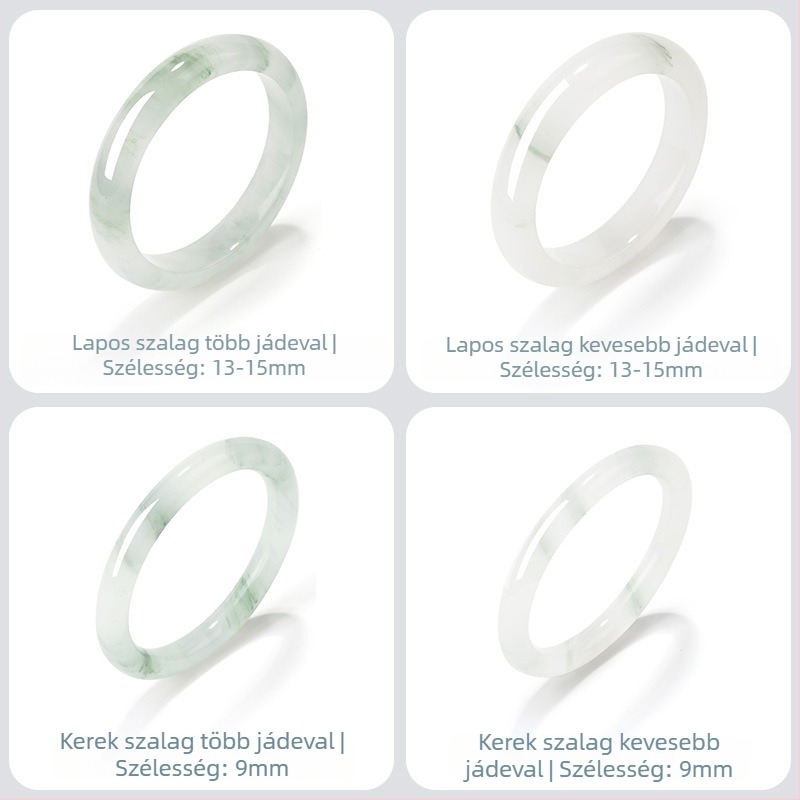 Kínai stílusú jáde karkötő Tianshan zöld jade-nel és aranyszállal – női modell