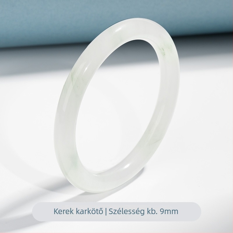 Kínai stílusú jáde karkötő Tianshan zöld jade-nel és aranyszállal – női modell