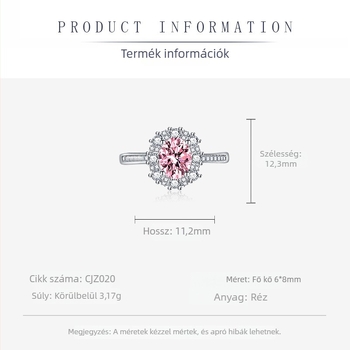 Oval European–American ékszerszett cirkóniával: fülbevaló, gyűrű és medál, réz alapanyag, elektroplakolás, O-lánc