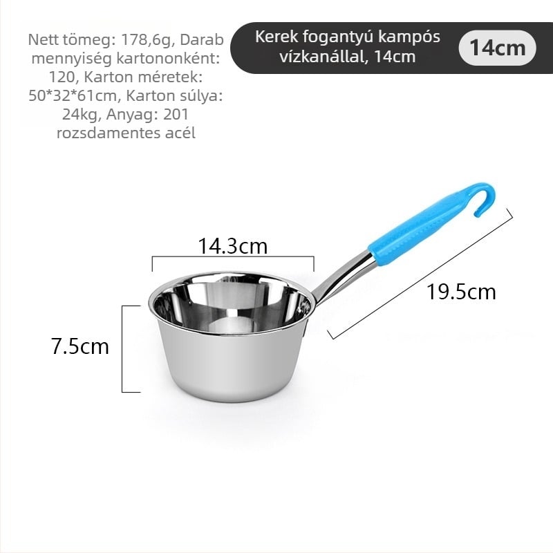 Kevan rozsdamentes acélból készült vízmerőkanál, integrált mélyített hosszú nyele