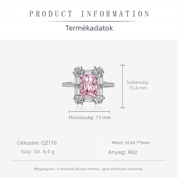 Női ékszerszett: fülbevaló, nyaklánc és karkötő; réz anyag, téglalap alakú medállal, O-lánc, geometrikus, könnyed luxus