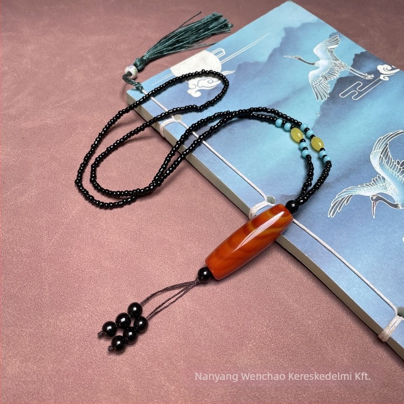 Uniszex achát medál geometriás formával, természetes anyag, VS tisztaság, lógó medál