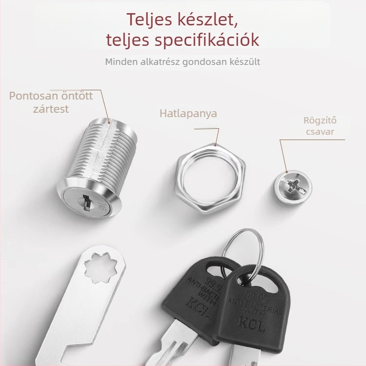 Zárócilinder fiókos szekrényekhez és fémszekrényekhez — Modell M-75, cinkötvözet, modern egyszerű stílus