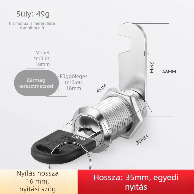 Zárócilinder fiókos szekrényekhez és fémszekrényekhez — Modell M-75, cinkötvözet, modern egyszerű stílus