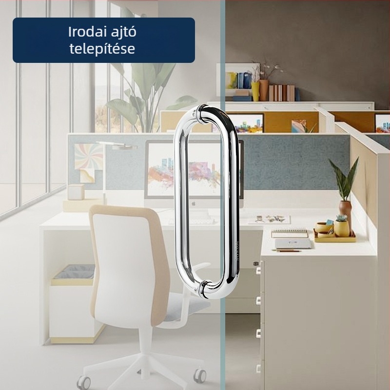 Fürdőszobai üvegajtó fogantyú – 304 rozsdamentes acél, precíz polírozás, alkalmas tolóajtóhoz, modell 200