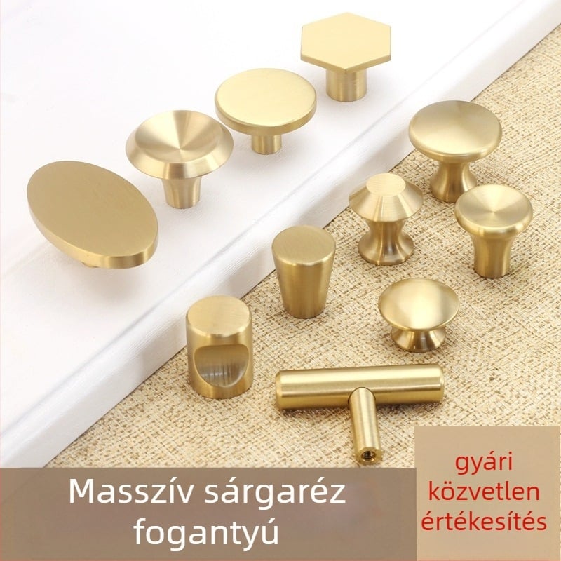 Réz fogantyú bútorokhoz, egylyukú, skandináv minimalista dizájn, szekrényajtókhoz, fiókokhoz és gardróbokhoz, modell t99966552, antioxidáns felületkezelés