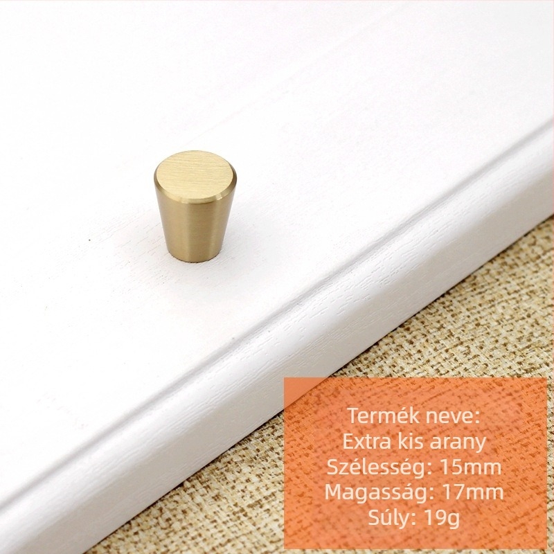 Réz fogantyú bútorokhoz, egylyukú, skandináv minimalista dizájn, szekrényajtókhoz, fiókokhoz és gardróbokhoz, modell t99966552, antioxidáns felületkezelés