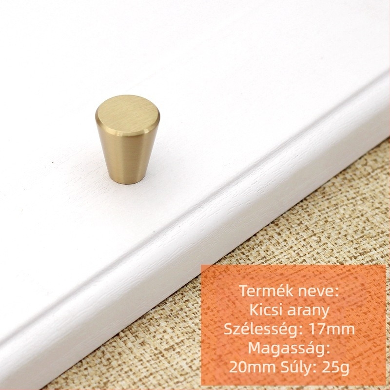 Réz fogantyú bútorokhoz, egylyukú, skandináv minimalista dizájn, szekrényajtókhoz, fiókokhoz és gardróbokhoz, modell t99966552, antioxidáns felületkezelés