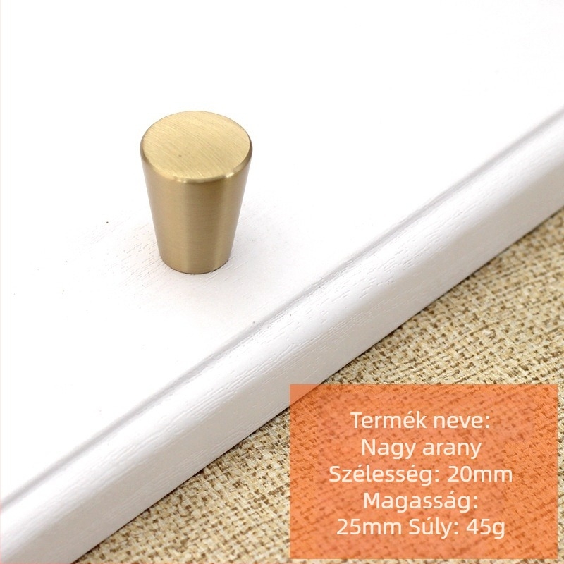 Réz fogantyú bútorokhoz, egylyukú, skandináv minimalista dizájn, szekrényajtókhoz, fiókokhoz és gardróbokhoz, modell t99966552, antioxidáns felületkezelés