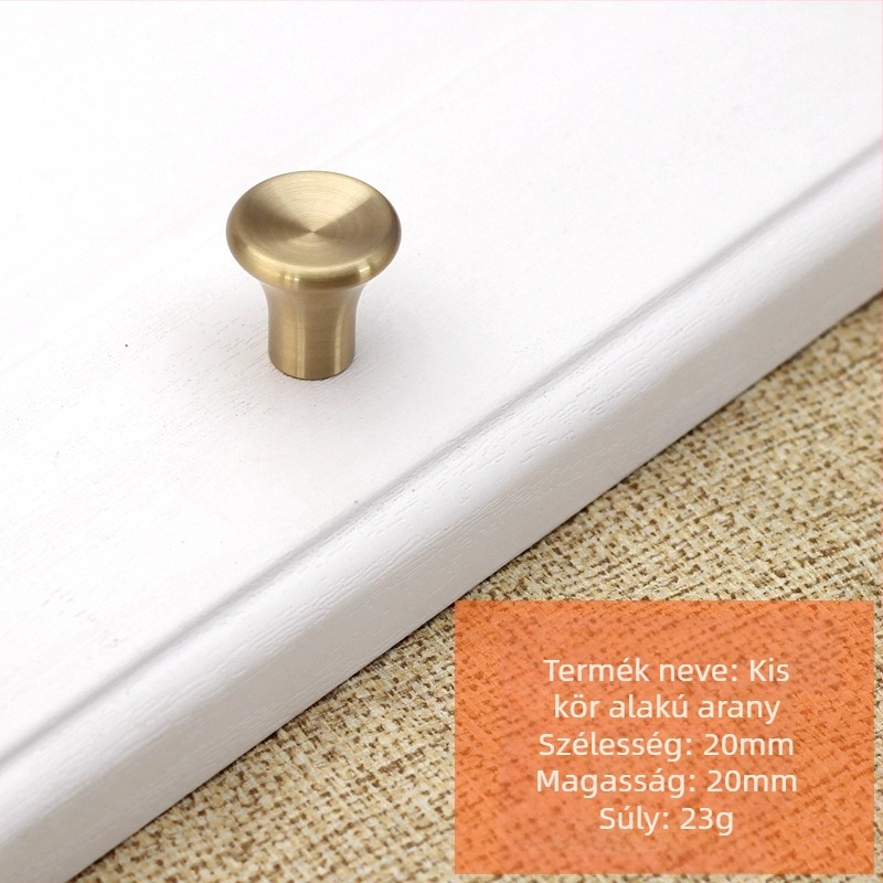 Réz fogantyú bútorokhoz, egylyukú, skandináv minimalista dizájn, szekrényajtókhoz, fiókokhoz és gardróbokhoz, modell t99966552, antioxidáns felületkezelés