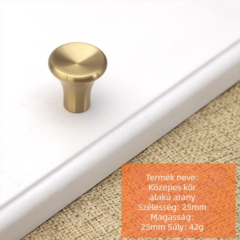 Réz fogantyú bútorokhoz, egylyukú, skandináv minimalista dizájn, szekrényajtókhoz, fiókokhoz és gardróbokhoz, modell t99966552, antioxidáns felületkezelés