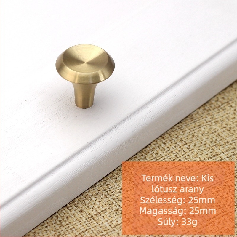 Réz fogantyú bútorokhoz, egylyukú, skandináv minimalista dizájn, szekrényajtókhoz, fiókokhoz és gardróbokhoz, modell t99966552, antioxidáns felületkezelés