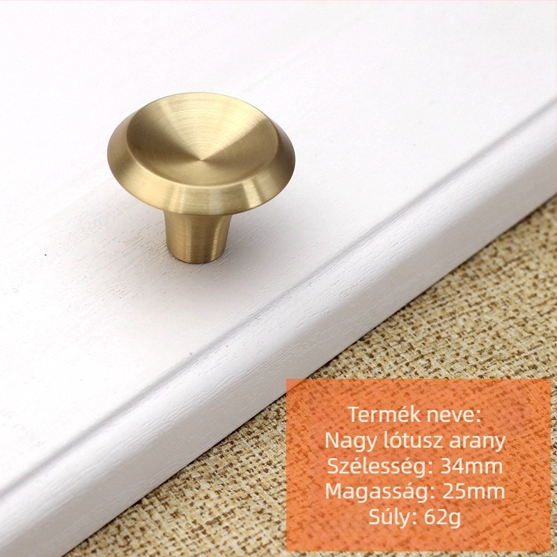 Réz fogantyú bútorokhoz, egylyukú, skandináv minimalista dizájn, szekrényajtókhoz, fiókokhoz és gardróbokhoz, modell t99966552, antioxidáns felületkezelés