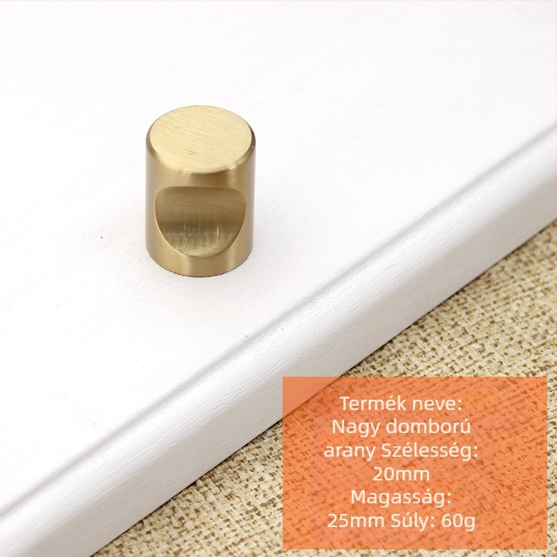 Réz fogantyú bútorokhoz, egylyukú, skandináv minimalista dizájn, szekrényajtókhoz, fiókokhoz és gardróbokhoz, modell t99966552, antioxidáns felületkezelés