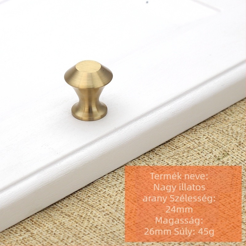 Réz fogantyú bútorokhoz, egylyukú, skandináv minimalista dizájn, szekrényajtókhoz, fiókokhoz és gardróbokhoz, modell t99966552, antioxidáns felületkezelés