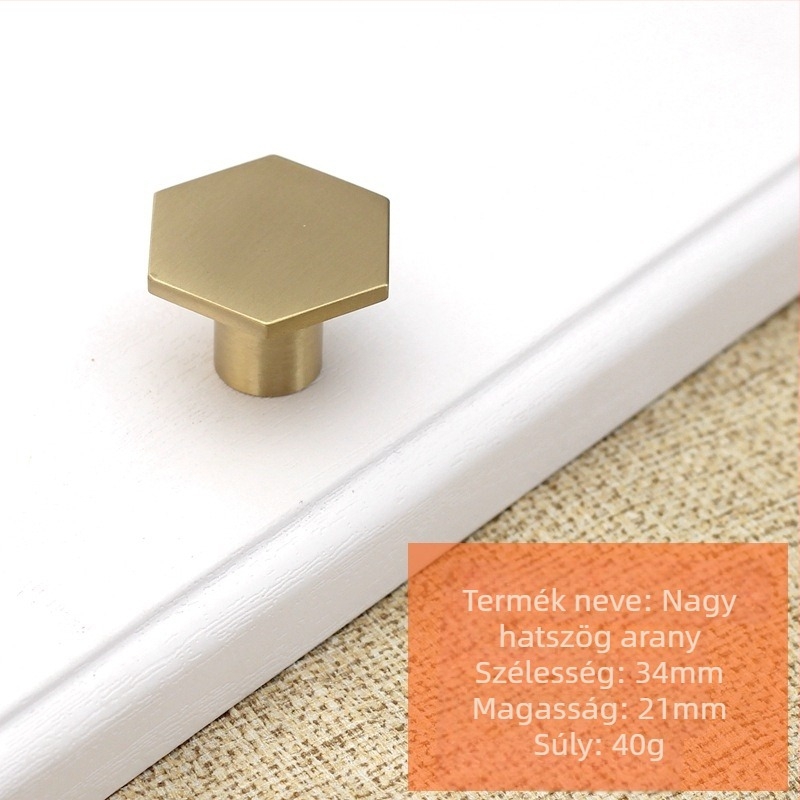 Réz fogantyú bútorokhoz, egylyukú, skandináv minimalista dizájn, szekrényajtókhoz, fiókokhoz és gardróbokhoz, modell t99966552, antioxidáns felületkezelés