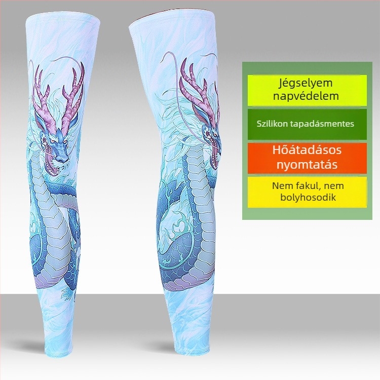 Sportos láb- és talpvédők UV-védelemmel, hosszú fazon, Lycra-Spandex anyag, horgászatért, kerékpározásért és kosárlabdázásért