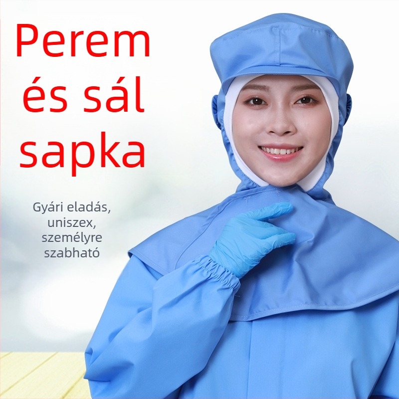 Pamutpulóver munkaszapka rövid karimával, dombor tetejű, egyszínű, logóval testreszabható, élelmiszer-feldolgozásra