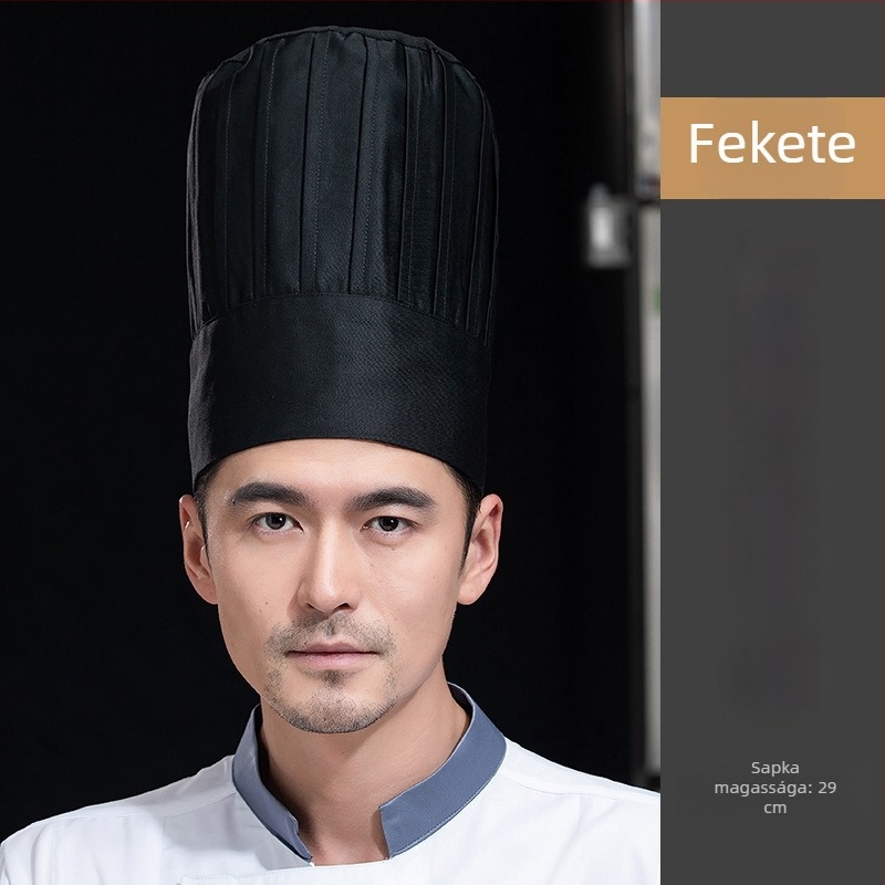 Uniszex pamut twill szakácssapka, lapos tetejű, betűs minta, nyomtatás