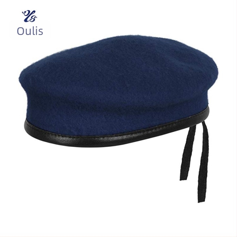Uniszex kasmír beret, egyszínű, hímzett logó, testre szabható