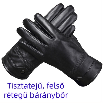 Valódi báránybőrből készült téli kesztyű, béléses és vastagított a melegen tartásért, kerékpárhoz és vezetéshez, uniszex, vékony modell