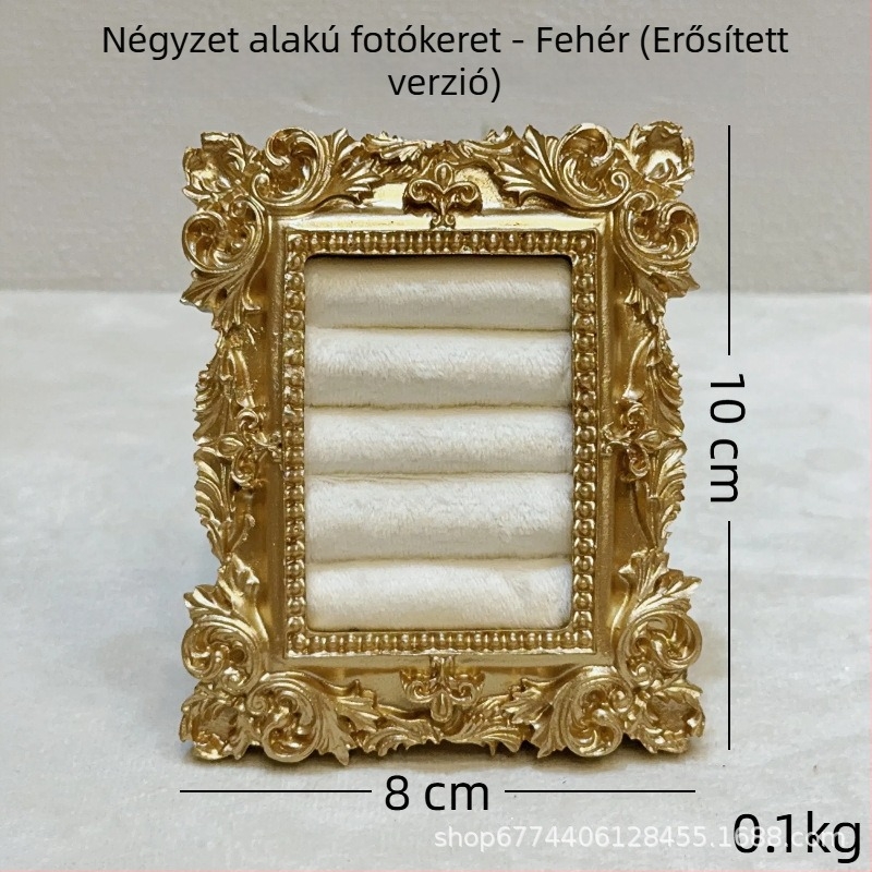 Vintage ékszerkialakító állvány – fém szerkezet, velúr bevonat, négyszögletes kialakítás, egy darabból, vas- művészeti kivitelezés