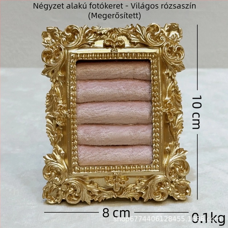 Vintage ékszerkialakító állvány – fém szerkezet, velúr bevonat, négyszögletes kialakítás, egy darabból, vas- művészeti kivitelezés