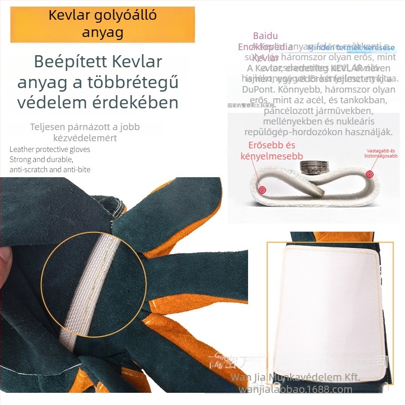 Állati edző kesztyűk harapás elleni védelemmel - kutya harapás elleni védelem, karcolás elleni védelem, körömvágás - Wan Jia, 318 g, gyári használat