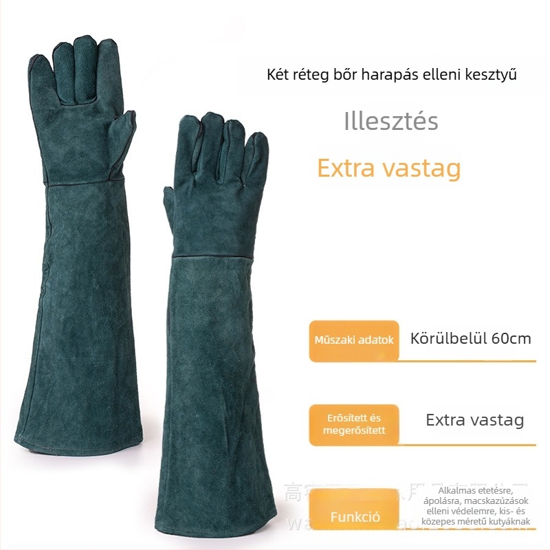Állati edző kesztyűk harapás elleni védelemmel - kutya harapás elleni védelem, karcolás elleni védelem, körömvágás - Wan Jia, 318 g, gyári használat